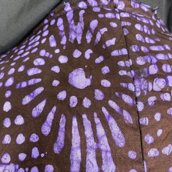 Purple Ankara XL 1X Peplum Top Tunic Jacket Dress Batik Art To Wear Handmade - Picture 7 of 13